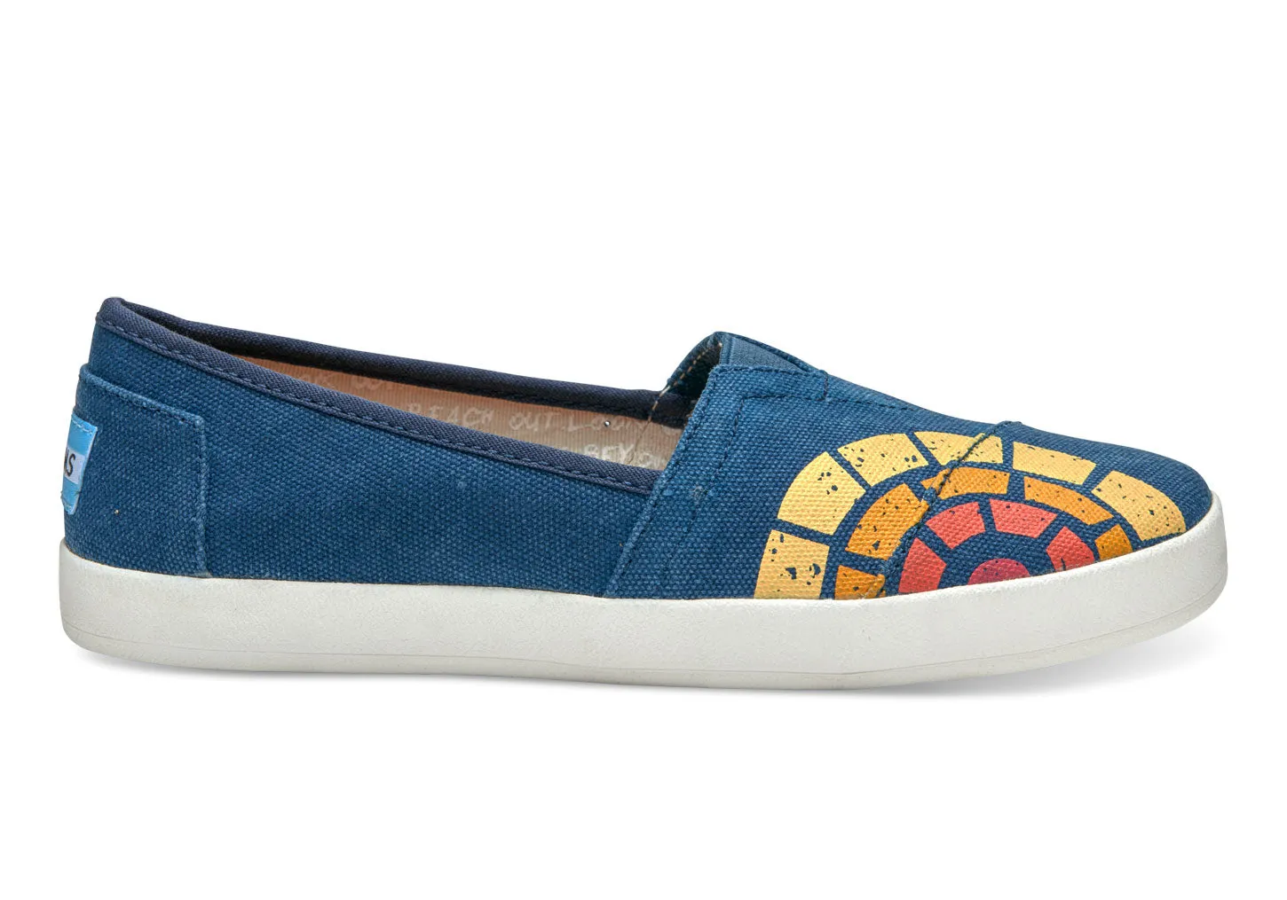 Toms Ctaop Navy Washed Women's Avalon Slip-ons Shoes
