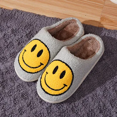 Wholesale Smiling Face Non-slip Wear-resistant Thick-soled Cotton Slippers