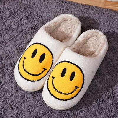 Wholesale Smiling Face Non-slip Wear-resistant Thick-soled Cotton Slippers