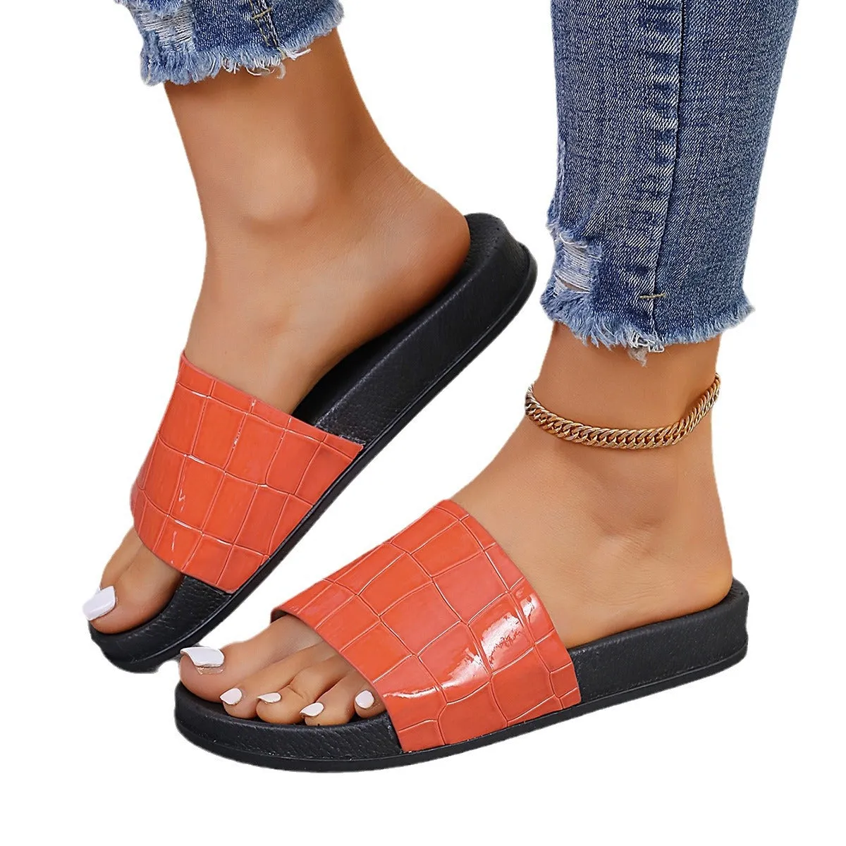 Wholesale Stone Pattern Thick-soled Slippers