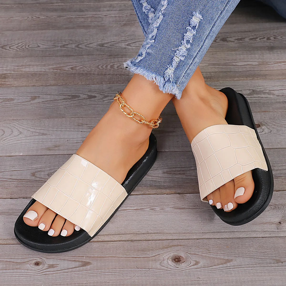 Wholesale Stone Pattern Thick-soled Slippers