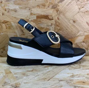 Xti Womens Fashion Wedge Sandals - Black