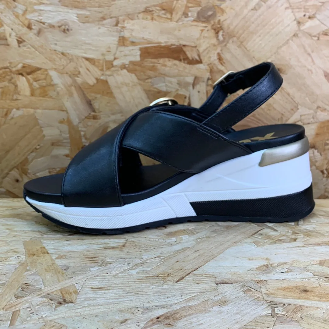 Xti Womens Fashion Wedge Sandals - Black